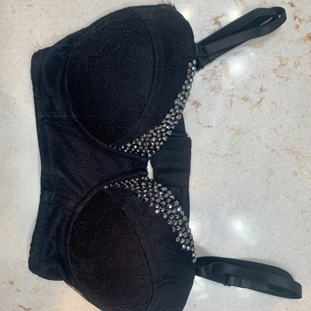 Bedazzled black bra